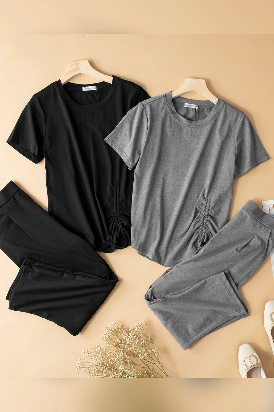 Bộ quần trung niên áo cho mẹ thiết kế trẻ trung, chất liệu thun cotton co giãn, thoải mái khi mặc Thương Hiệu Menina DB1A1103