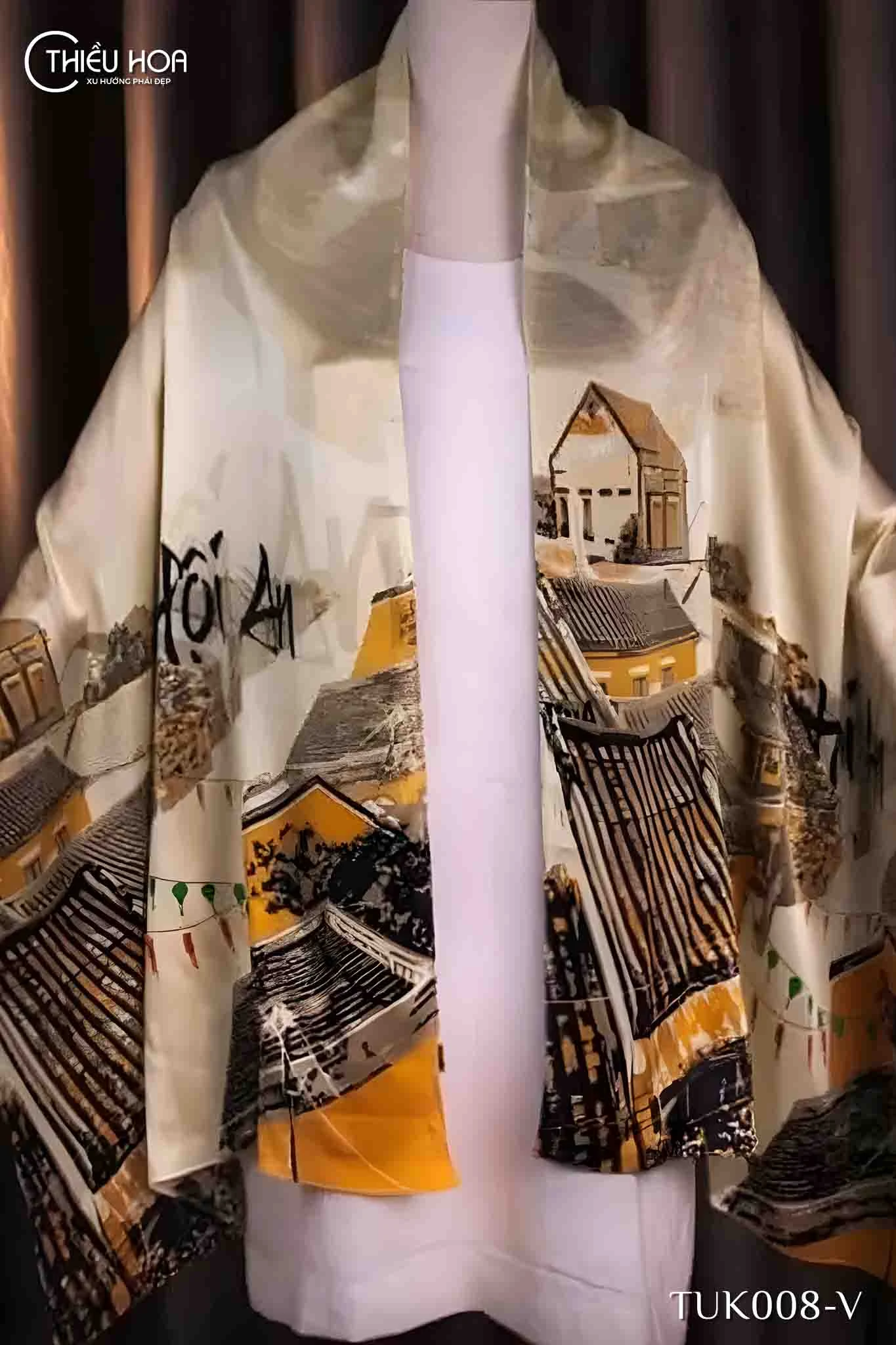 Khăn Lụa Tơ Tằm Hội An Phố Cổ TUK008 - Khăn Choàng Thiều Hoa