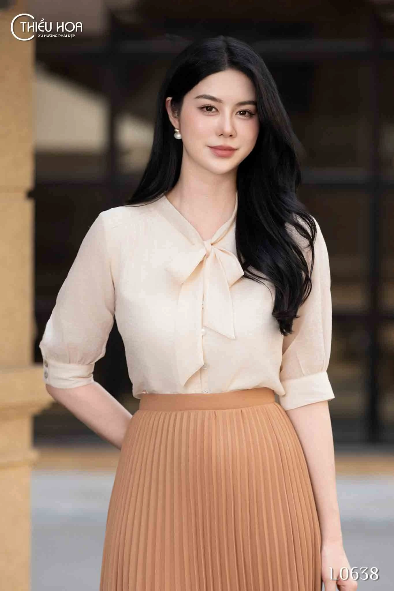 Áo kiểu thiết kế AN4L0638 - Áo Trung Niên Thiều Hoa