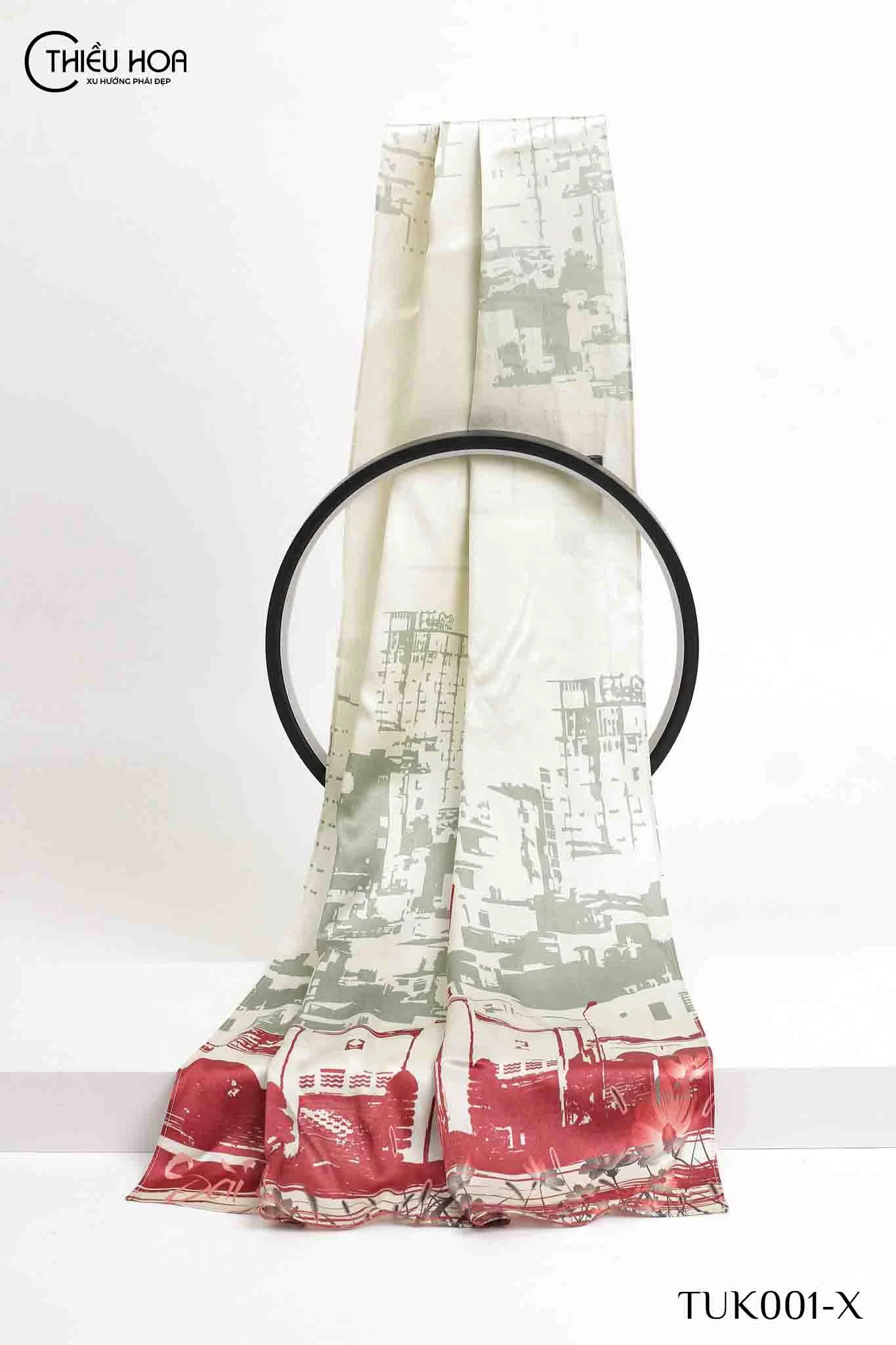 Khăn Lụa Tơ Tằm Chợ Bến Thành TUK001 - Khăn Choàng Thiều Hoa