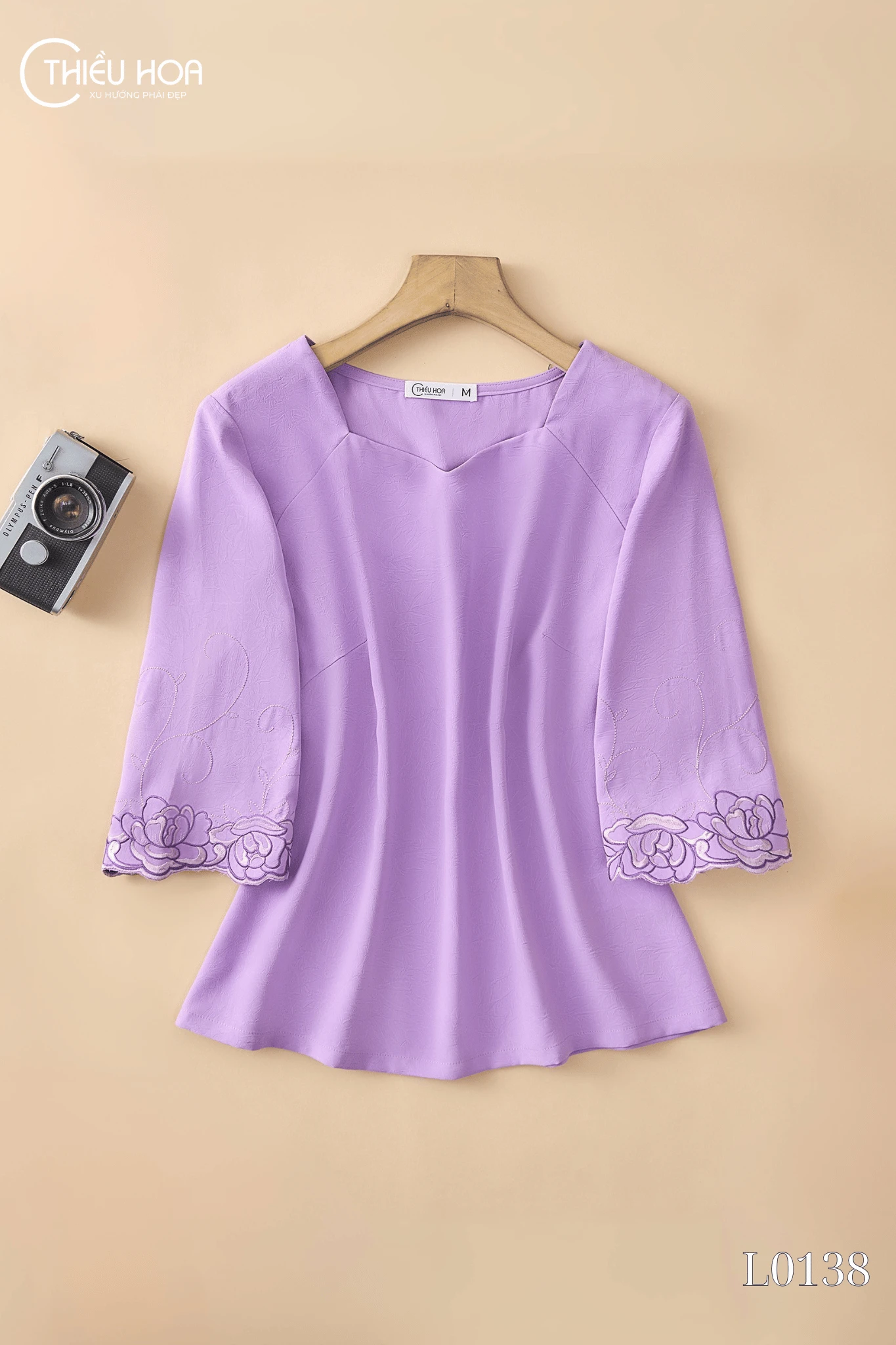 Áo Lụa Gân Thiết Kế AN5L0138 - Áo Trung Niên Thiều Hoa