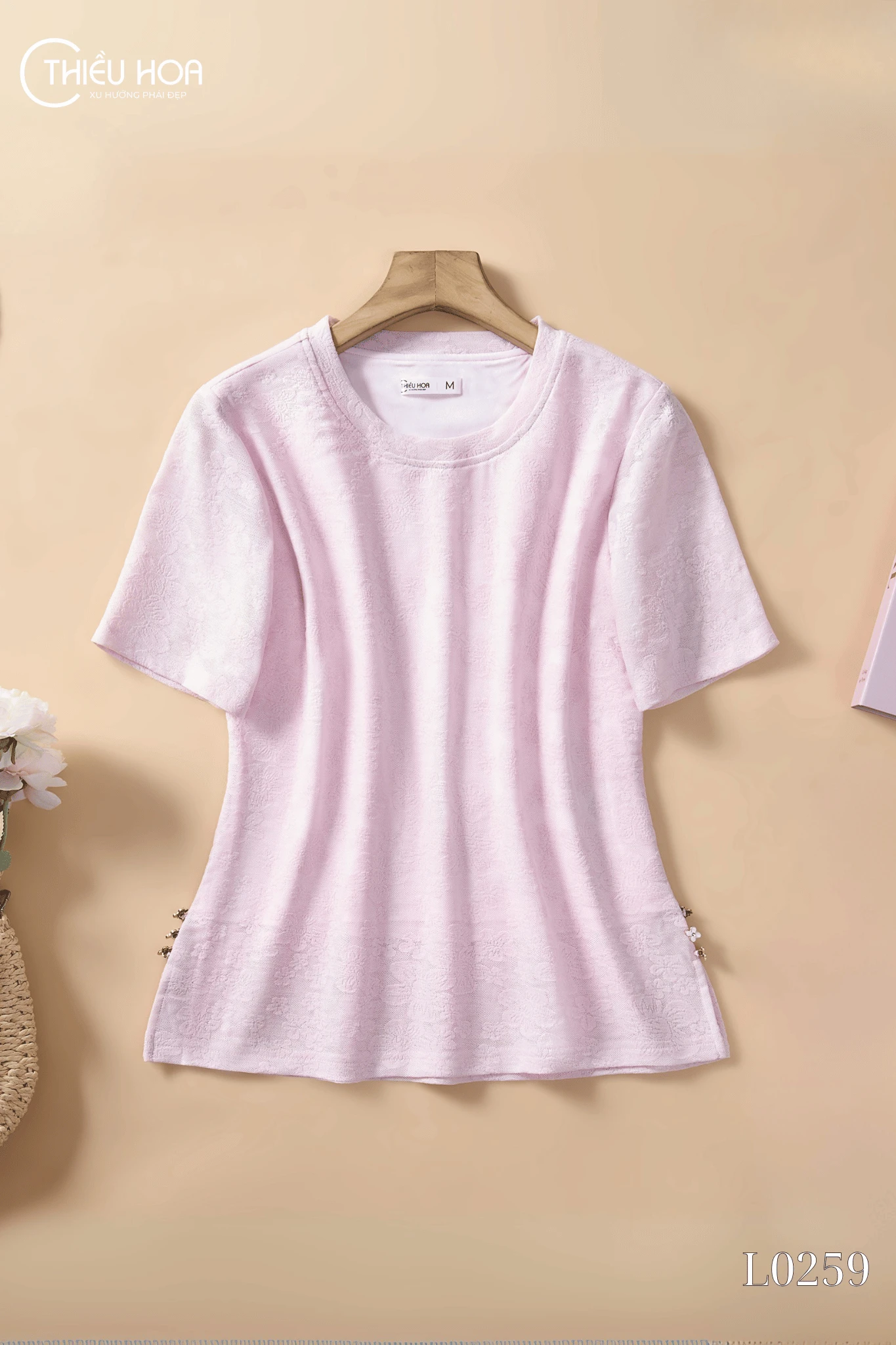 Áo Thun Ý In Hoa Thiết Kế AN5L0259 - Áo Trung Niên Thiều Hoa