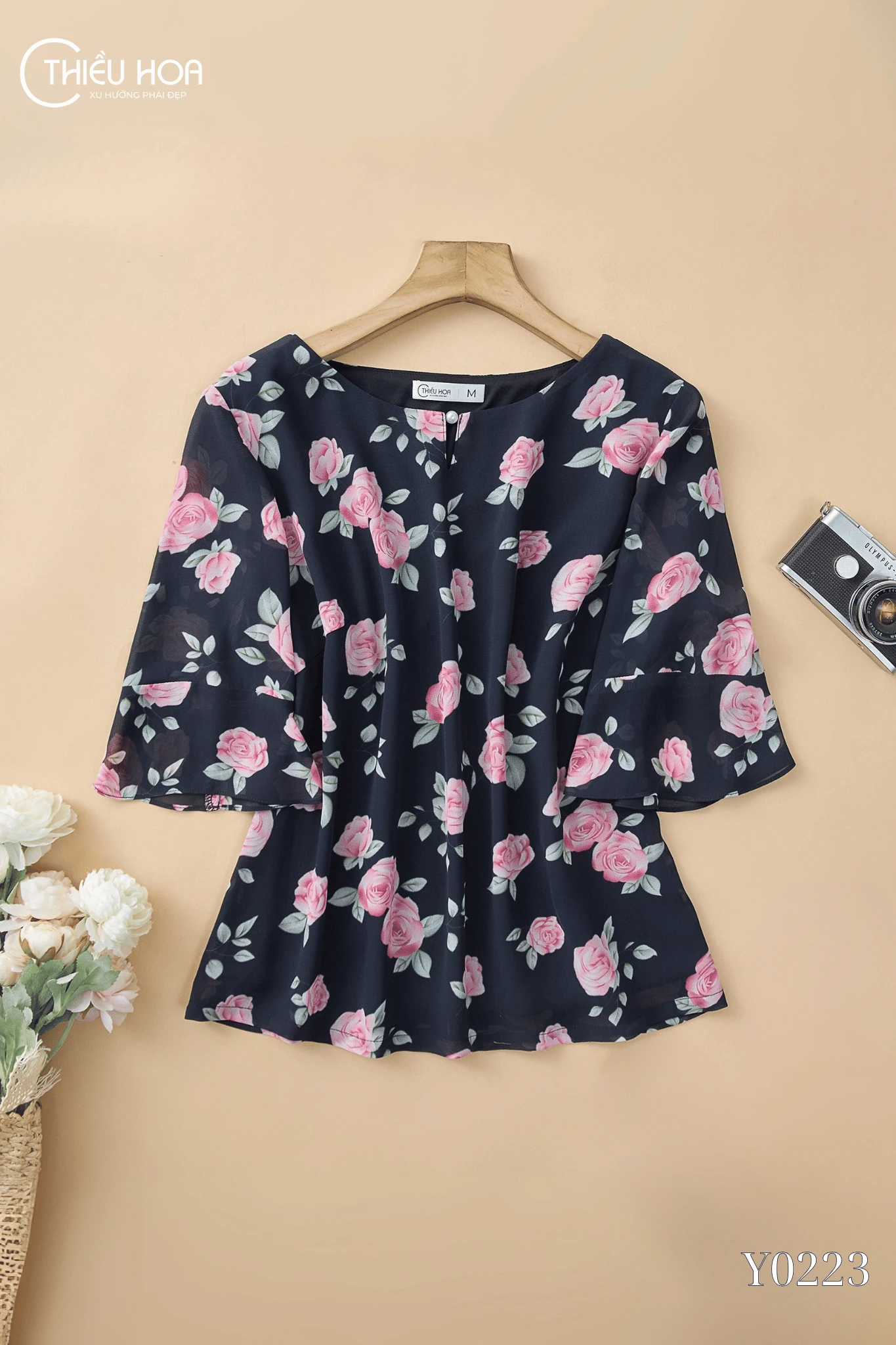 Áo Chiffon Hoa Nhí Thiết Kế AN5Y0223 - Áo Trung Niên Thiều Hoa