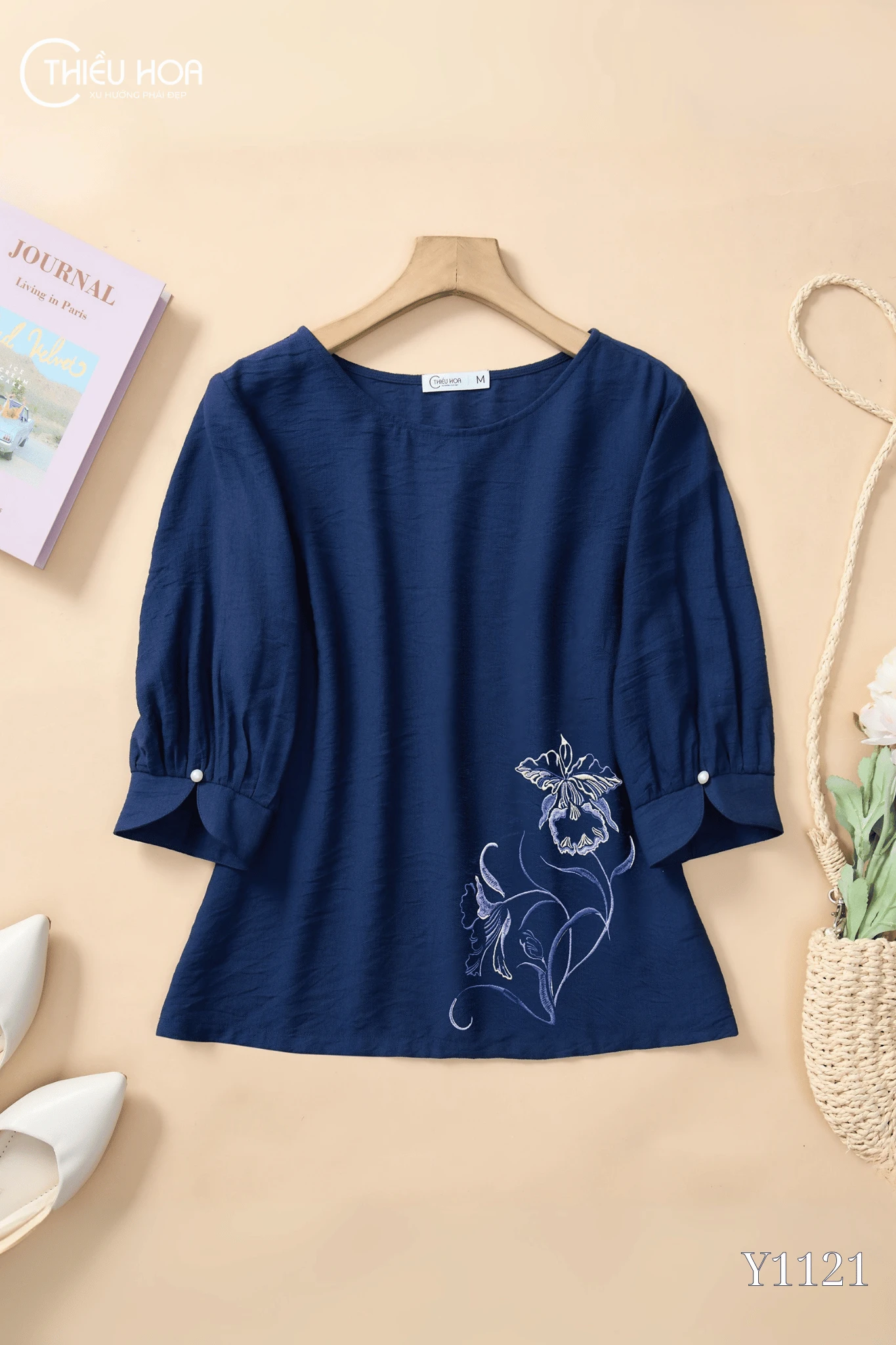 Áo Tơ Gân Thiết Kế AN4Y1121 - Áo Trung Niên Thiều Hoa